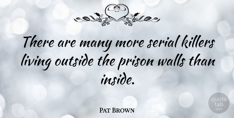 Pat Brown Quote About Outside, Serial: There Are Many More Serial...