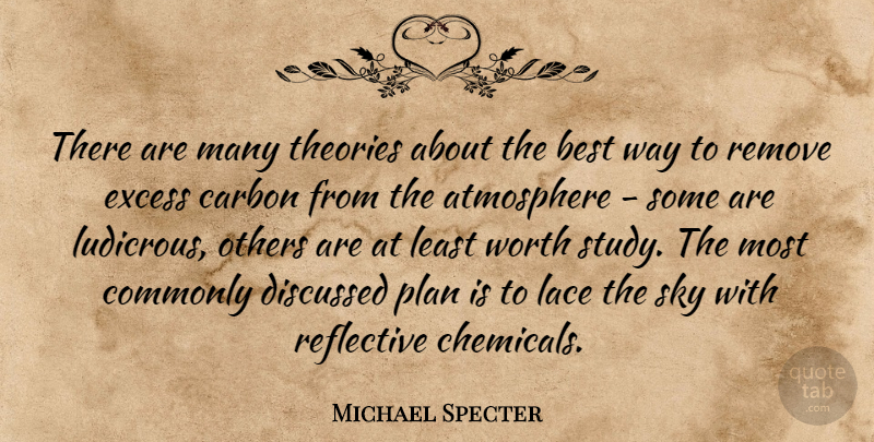 Michael Specter Quote About Atmosphere, Best, Carbon, Commonly, Discussed: There Are Many Theories About...