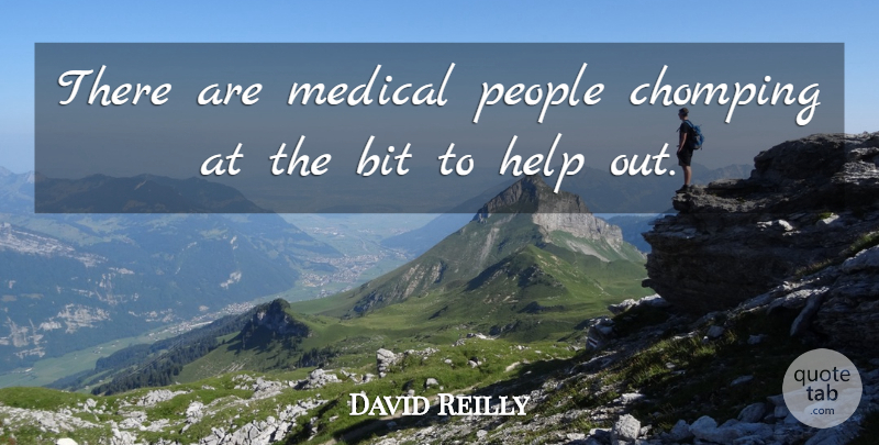 David Reilly Quote About Bit, Help, Medical, People: There Are Medical People Chomping...