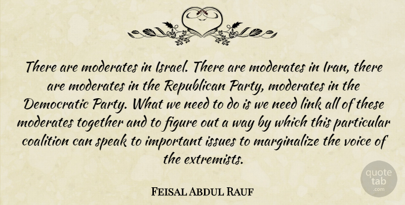 Feisal Abdul Rauf Quote About Party, Israel, Iran: There Are Moderates In Israel...