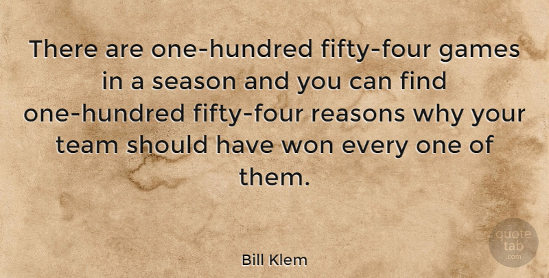 Bill Klem Quote About Sports, Team, Should Have: There Are One Hundred Fifty...