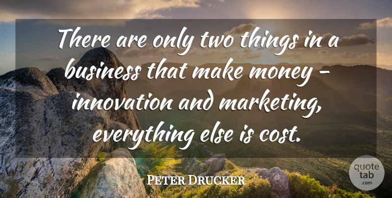 Peter Drucker Quote About Two, Innovation, Marketing: There Are Only Two Things...
