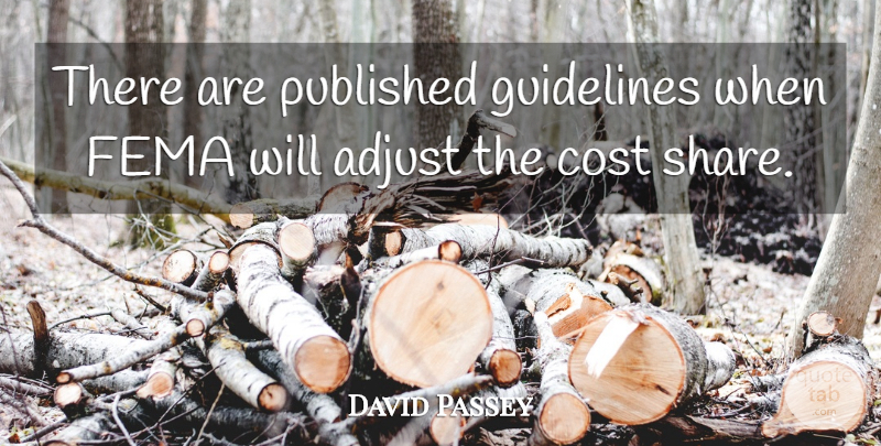 David Passey Quote About Adjust, Cost, Fema, Guidelines, Published: There Are Published Guidelines When...