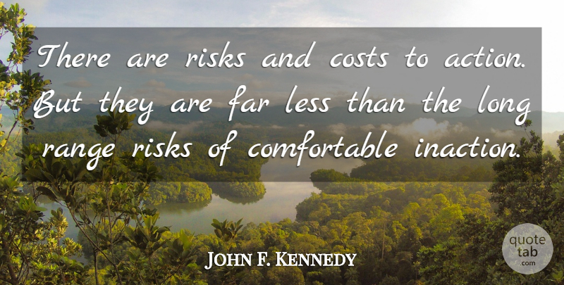 John F. Kennedy Quote About Motivational, Leadership, Life And Love: There Are Risks And Costs...
