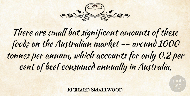 Richard Smallwood Quote About Accounts, Australian, Beef, Cent, Consumed: There Are Small But Significant...