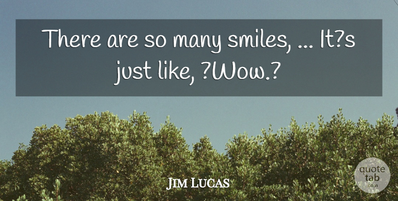 Jim Lucas Quote About Smiles: There Are So Many Smiles...