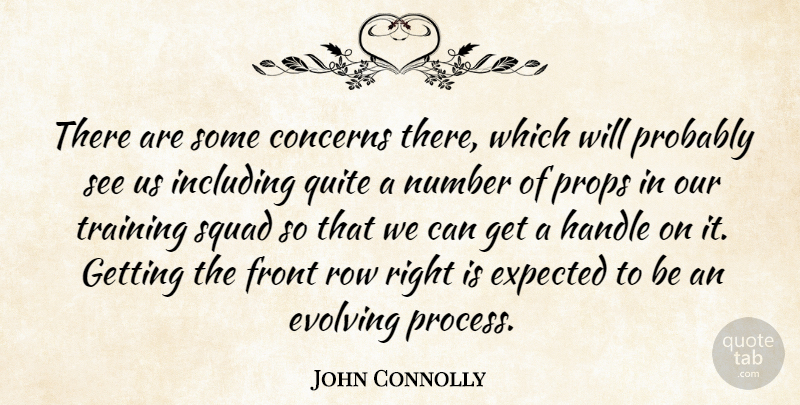 John Connolly Quote About Concerns, Evolving, Expected, Front, Handle: There Are Some Concerns There...