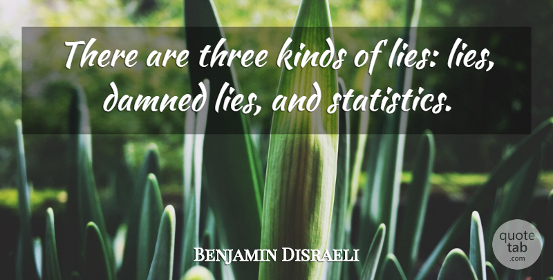 Benjamin Disraeli Quote About Funny, Witty, Truth: There Are Three Kinds Of...