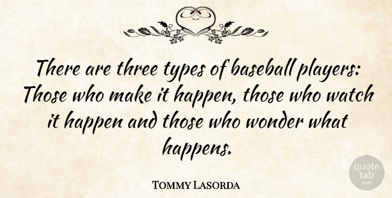 Tommy Lasorda Quote About Inspirational, Motivational, Success: There Are Three Types Of...