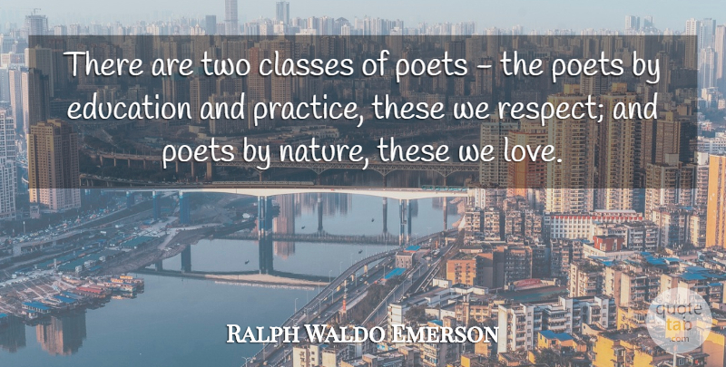 Ralph Waldo Emerson Quote About Respect, Class, Two: There Are Two Classes Of...