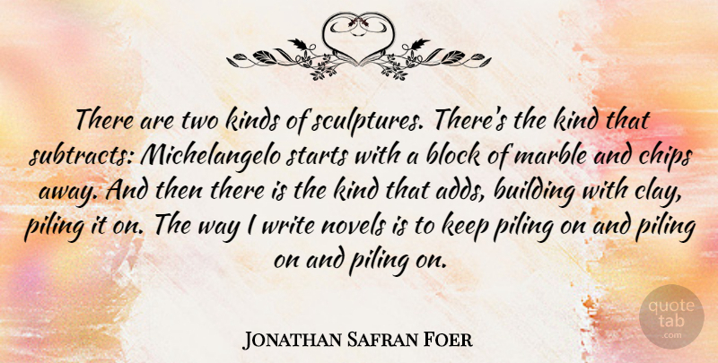 Jonathan Safran Foer Quote About Block, Writing, Two: There Are Two Kinds Of...