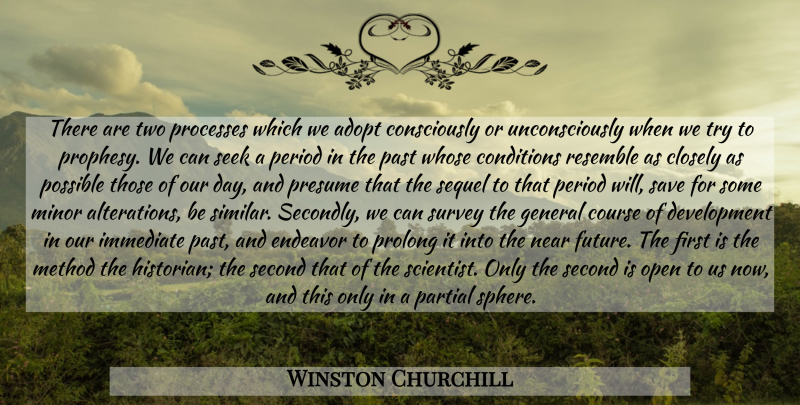 Winston Churchill Quote About Future, Past, Two: There Are Two Processes Which...
