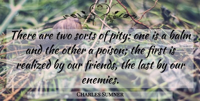 Charles Sumner Quote About Two, Enemy, Lasts: There Are Two Sorts Of...