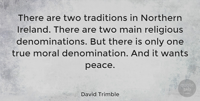 David Trimble Quote About Religious, Two, Want: There Are Two Traditions In...
