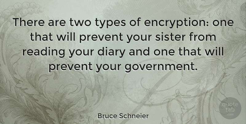 Bruce Schneier Quote About Sister, Reading, Two: There Are Two Types Of...