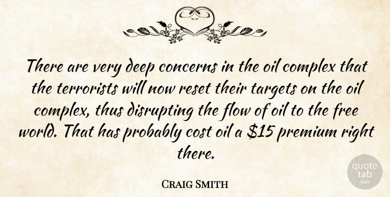 Craig Smith Quote About Complex, Concerns, Cost, Deep, Flow: There Are Very Deep Concerns...