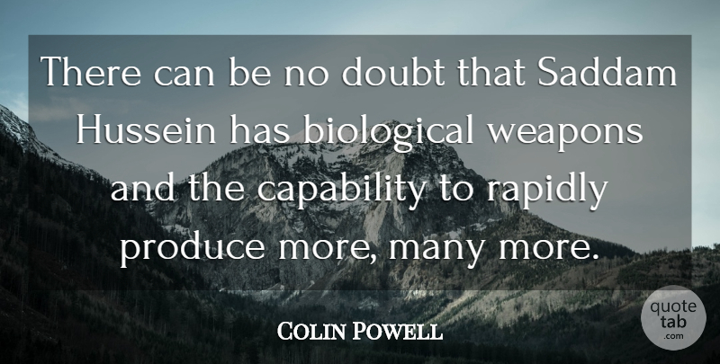 Colin Powell Quote About Doubt, Hussein, Weapons: There Can Be No Doubt...
