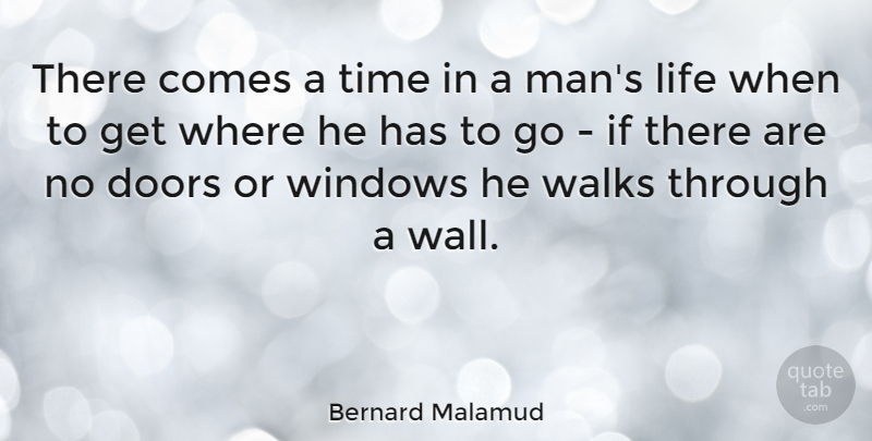 Bernard Malamud Quote About Tattoo, Wall, Men: There Comes A Time In...
