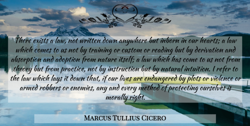 Marcus Tullius Cicero Quote About Reading, Heart, Law: There Exists A Law Not...