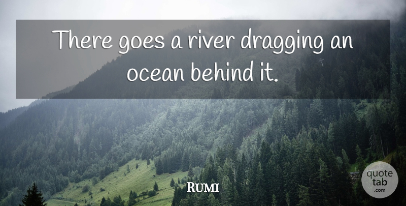 Rumi Quote About Ocean, Rivers, Behinds: There Goes A River Dragging...