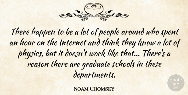 Noam Chomsky Quote About Graduate, Happen, Hour, People, Schools: There Happen To Be A...