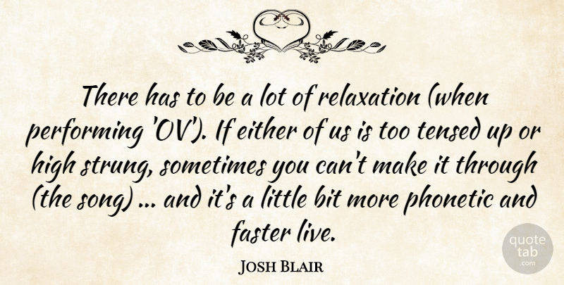 Josh Blair Quote About Bit, Either, Faster, High, Performing: There Has To Be A...