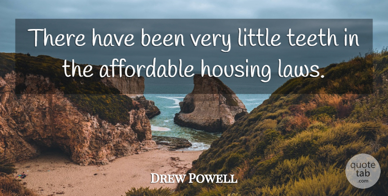 Drew Powell Quote About Affordable, Housing, Teeth: There Have Been Very Little...