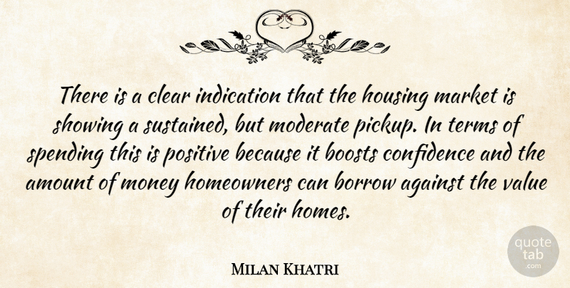 Milan Khatri Quote About Against, Amount, Boosts, Borrow, Clear: There Is A Clear Indication...