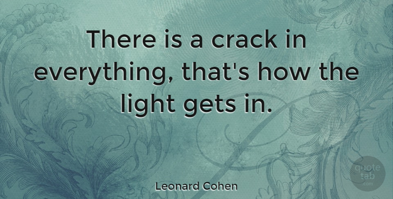 Leonard Cohen Quote About Life, Motivational, Inspiring: There Is A Crack In...