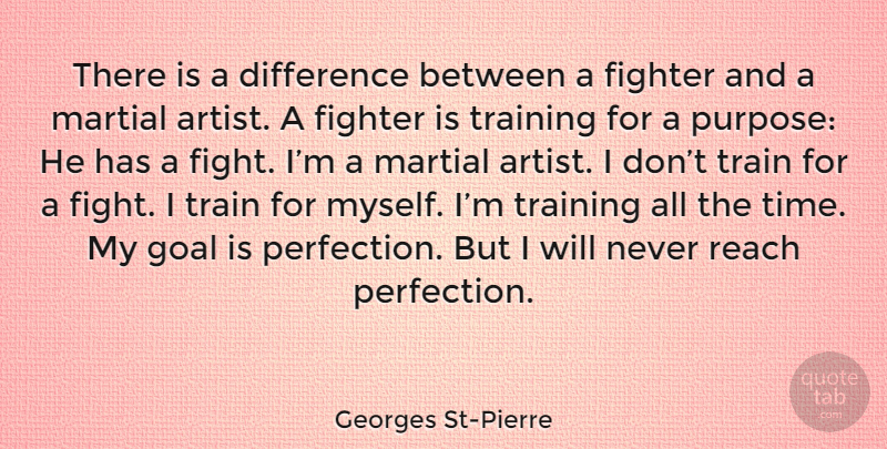 Georges St-Pierre Quote About Fighting, Artist, Differences: There Is A Difference Between...