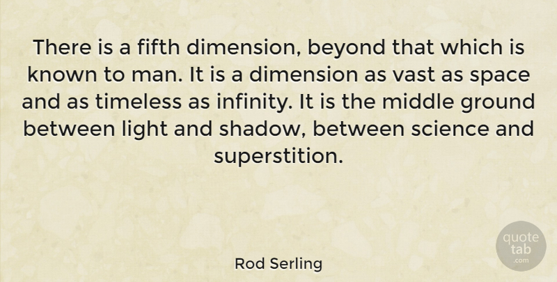 Rod Serling Quote About Twilight, Science, Men: There Is A Fifth Dimension...