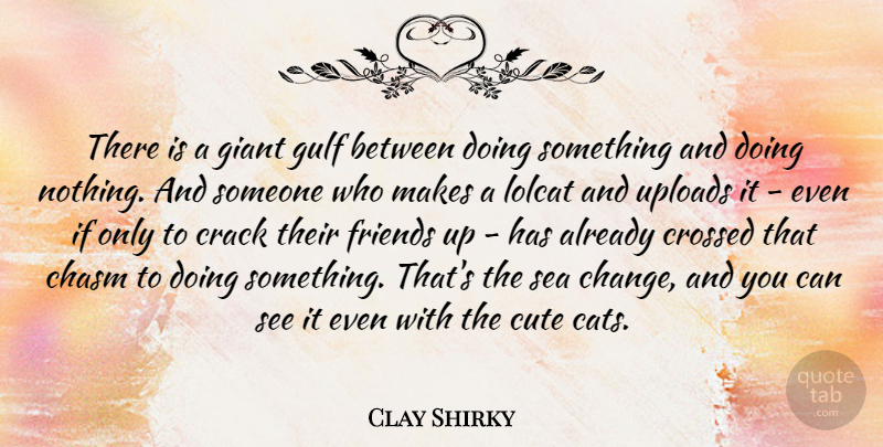 Clay Shirky Quote About Change, Chasm, Crack, Crossed, Giant: There Is A Giant Gulf...
