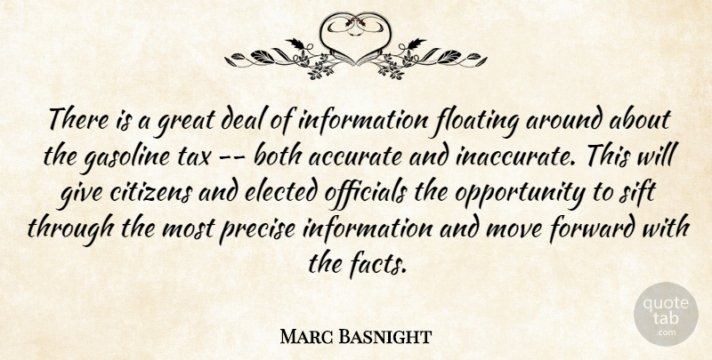 Marc Basnight Quote About Accurate, Both, Citizens, Deal, Elected: There Is A Great Deal...