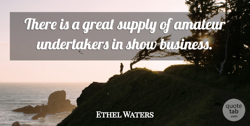 Ethel Waters Quote About Business, Undertaker, Show Business: There Is A Great Supply...