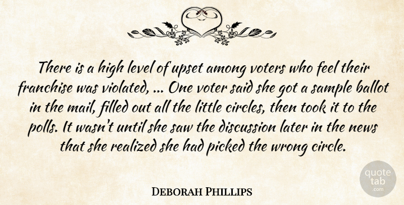 Deborah Phillips Quote About Among, Ballot, Discussion, Filled, Franchise: There Is A High Level...