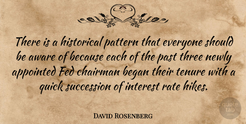 David Rosenberg Quote About Appointed, Aware, Began, Chairman, Fed: There Is A Historical Pattern...