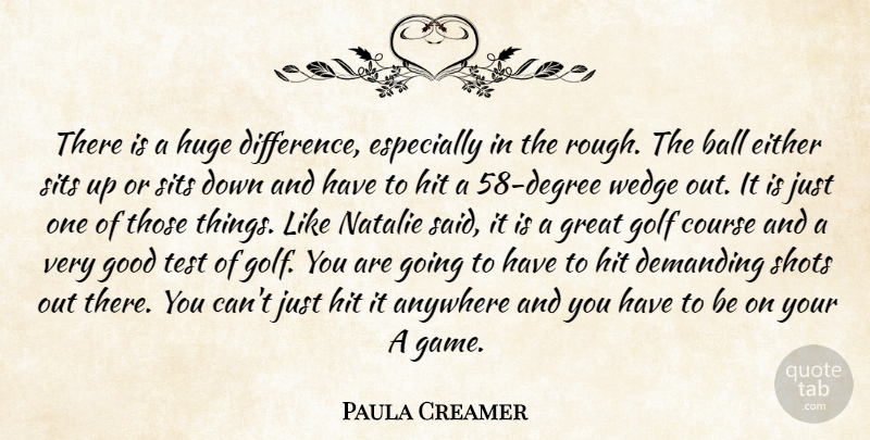Paula Creamer Quote About Anywhere, Ball, Course, Demanding, Either: There Is A Huge Difference...