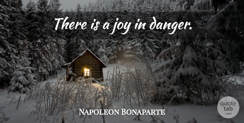 Napoleon Bonaparte Quote About Joy, Danger: There Is A Joy In...