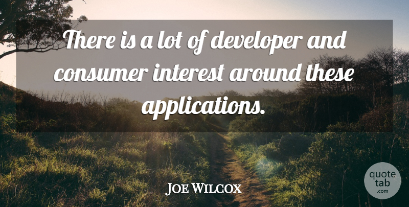 Joe Wilcox Quote About Consumer, Developer, Interest: There Is A Lot Of...