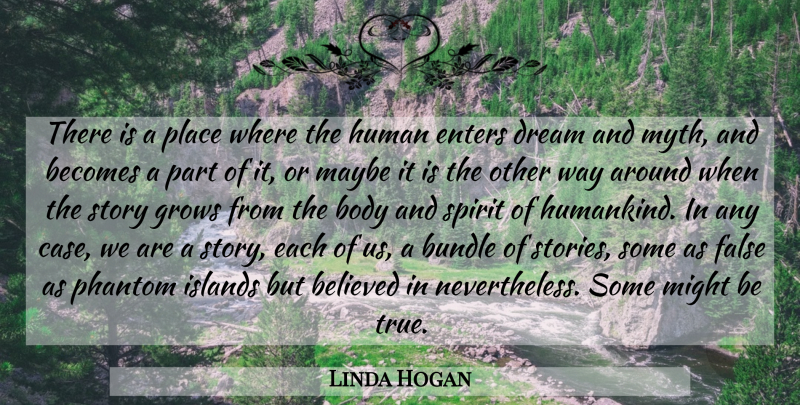 Linda Hogan Quote About Dream, Islands, Stories: There Is A Place Where...