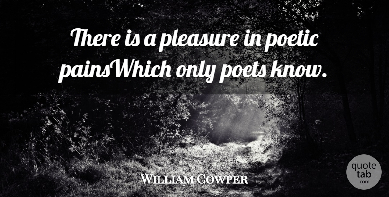 William Cowper Quote About Pleasure, Poetic, Poets: There Is A Pleasure In...