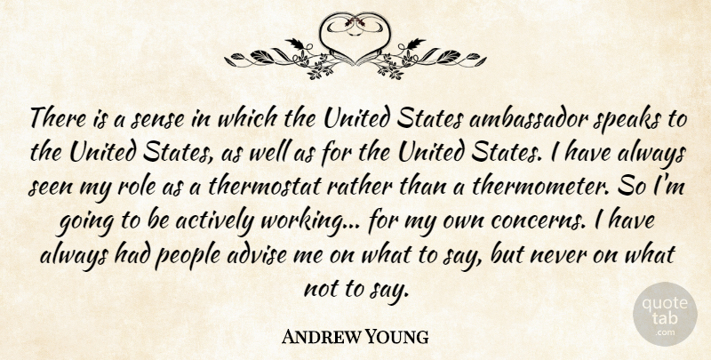 Andrew Young Quote About People, Roles, Ambassadors: There Is A Sense In...