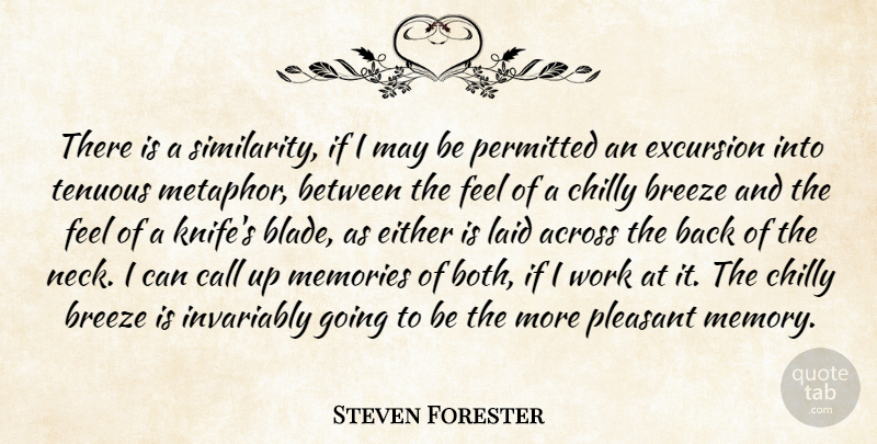 Steven Forester Quote About Across, Breeze, Call, Chilly, Either: There Is A Similarity If...