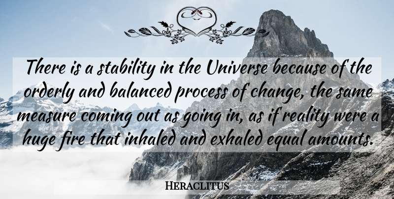 Heraclitus Quote About Science, Reality, Fire: There Is A Stability In...