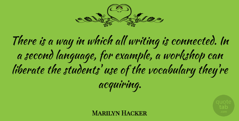 Marilyn Hacker Quote About Writing, Vocabulary, Example: There Is A Way In...