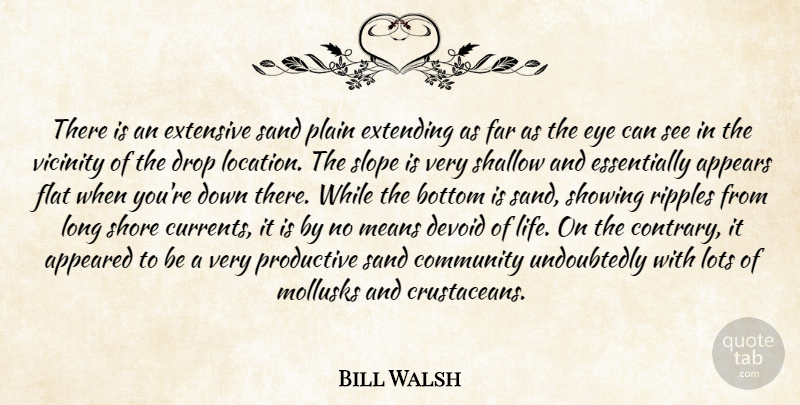 Bill Walsh Quote About Appeared, Appears, Bottom, Community, Devoid: There Is An Extensive Sand...
