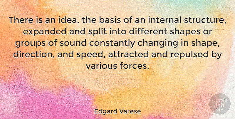 Edgard Varese Quote About Ideas, Groups, Different: There Is An Idea The...