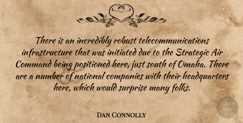 Dan Connolly Quote About Air, Command, Companies, Due, Incredibly: There Is An Incredibly Robust...