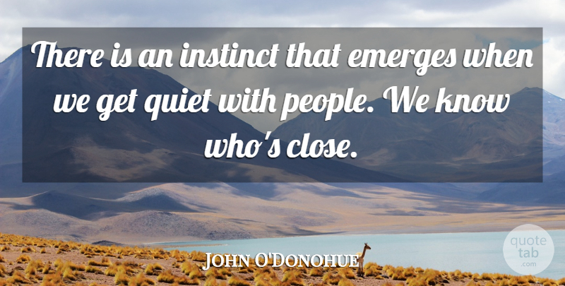 John O'Donohue Quote About Emerges: There Is An Instinct That...