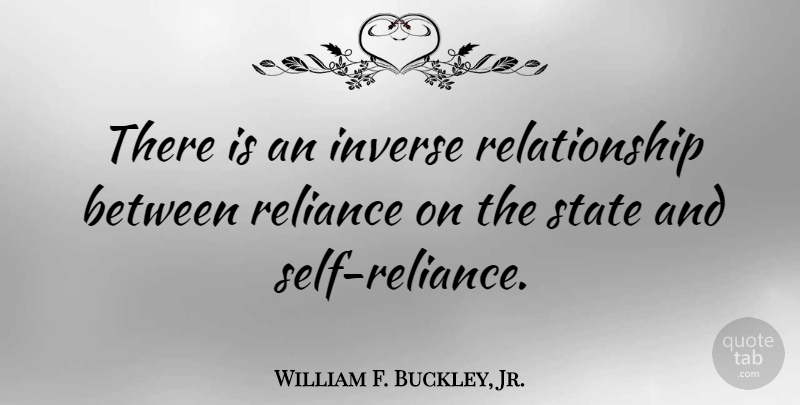 William F. Buckley, Jr. Quote About Self, States, Reliance: There Is An Inverse Relationship...